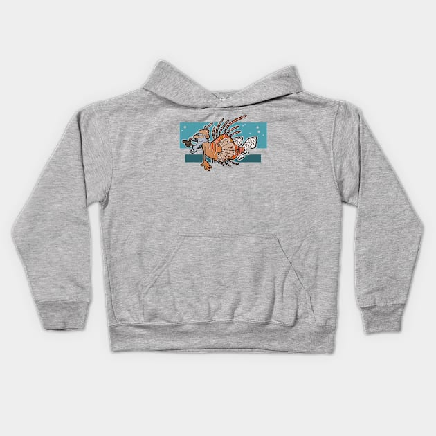 Merman Gramps Kids Hoodie by RichCameron